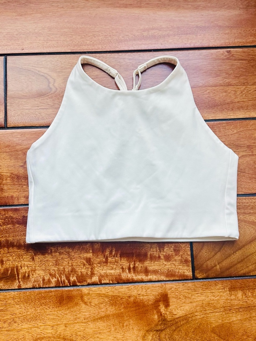 NWOT girlfriend collective Topanga Ivory High-Neck Long-Line Bra